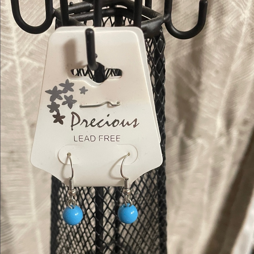 Blue Bead Earrings